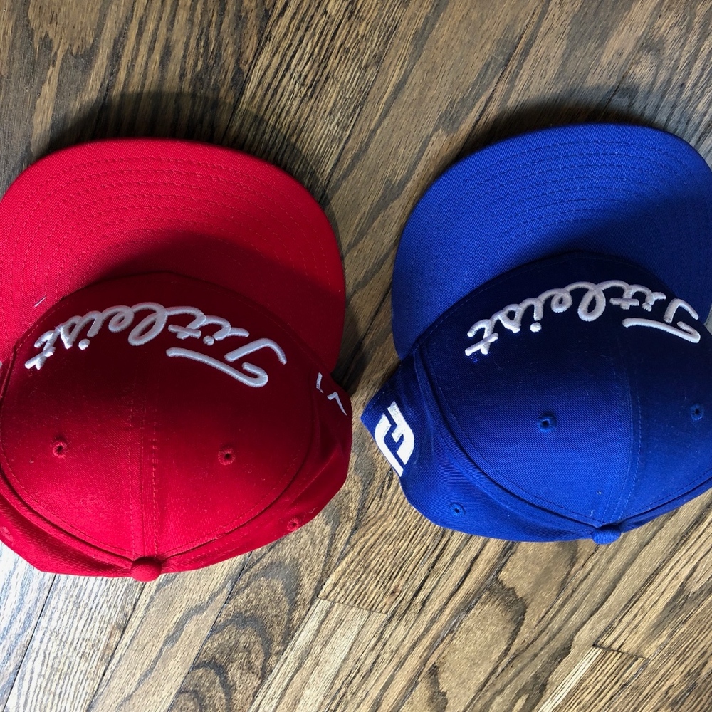 Lot of 2 Titleist Caps Footjoy Official Pro V1